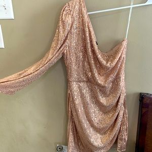 Gold one shoulder dress